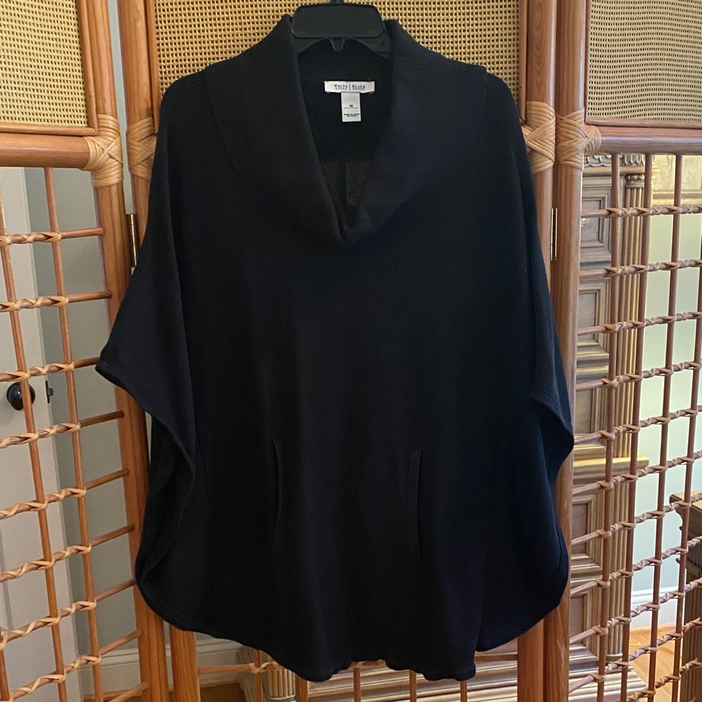 White House Black Market Black Poncho Sweater